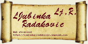 LJubinka Radaković vizit kartica
